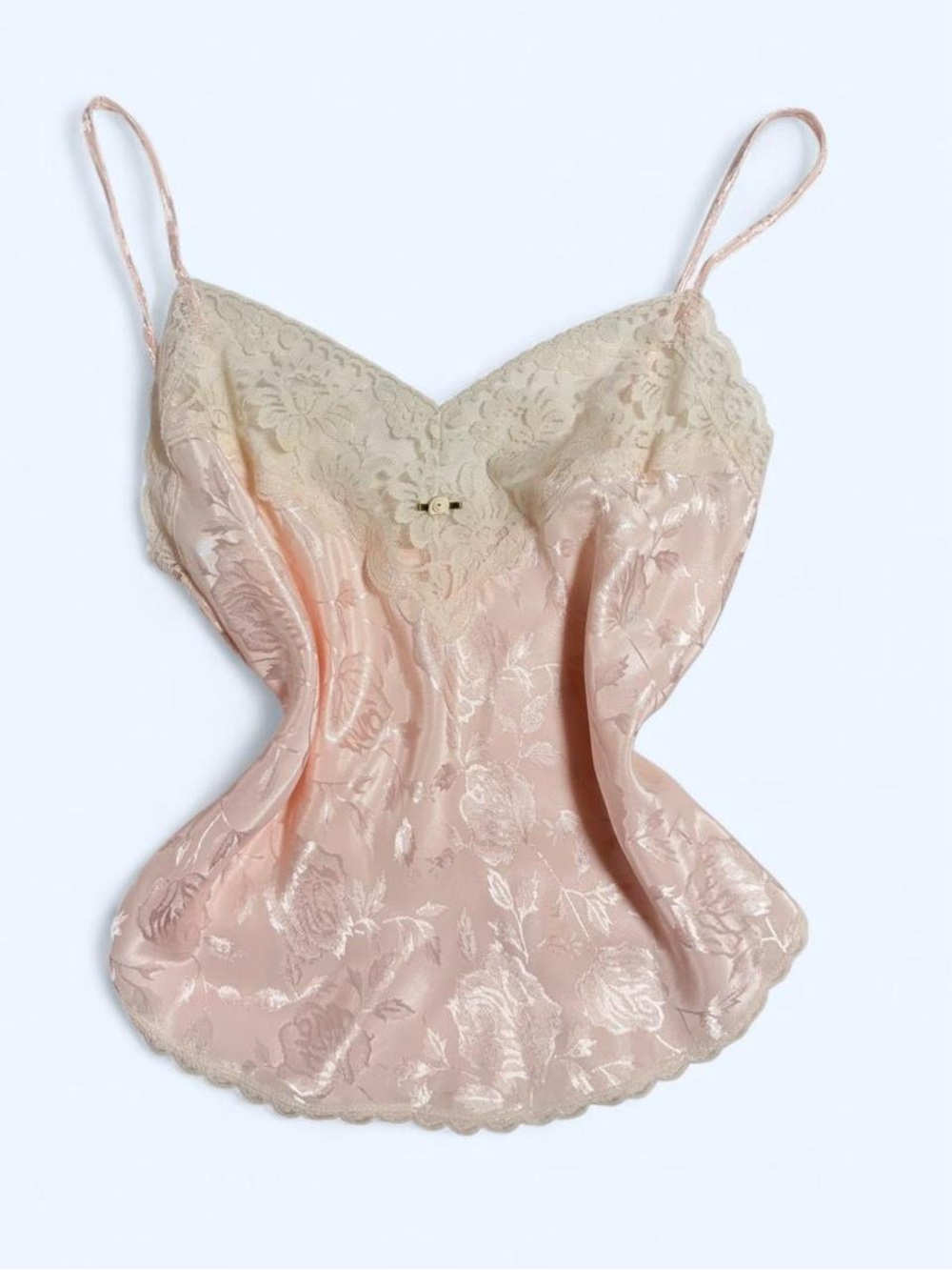 Vintage Lace Trim Cami in Blush Pink